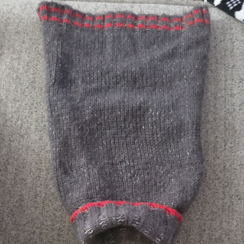 Stylish Gray and Red Dog Sweater